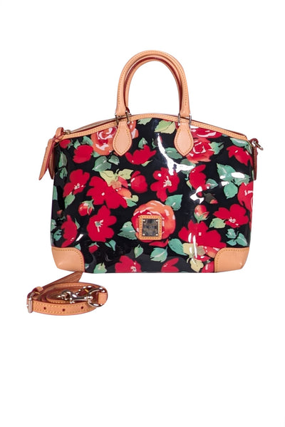 Dooney & Bourke - Black & Red Floral Satchel Bag - Current Boutique