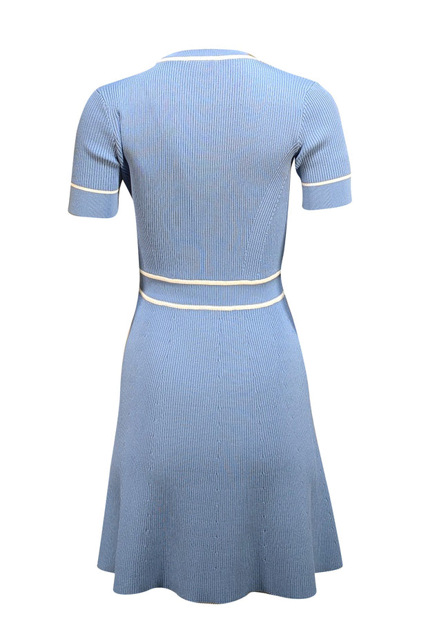Shoshanna - Blue Ribbed Knit Short Sleeve Dress Sz XS