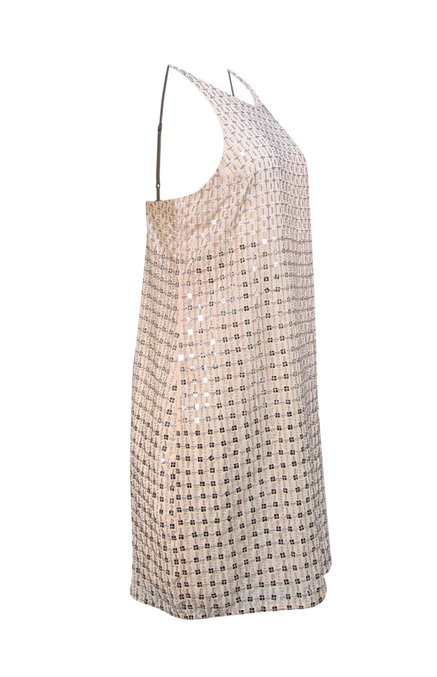 Parker - Light Pink Beaded Sleeveless Mini Dress Sz M