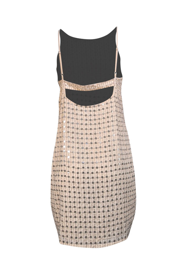 Parker - Light Pink Beaded Sleeveless Mini Dress Sz M
