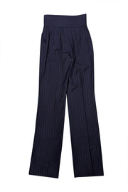 Dolce & Gabbana - Black, Grey, & Maroon Striped Wide-Leg Trousers Sz 4 - Current Boutique