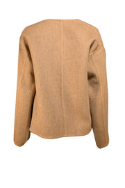 Eileen Fischer - Grey & Tan Reversible Alpaca Wool Blend Short Jacket Sz XS - Current Boutique