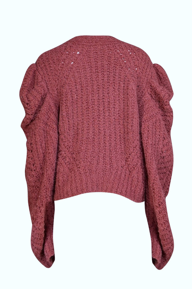 Ulla Johnson - Dark Mauve Alpaca Blend Cardigan Sz XL - Current Boutique