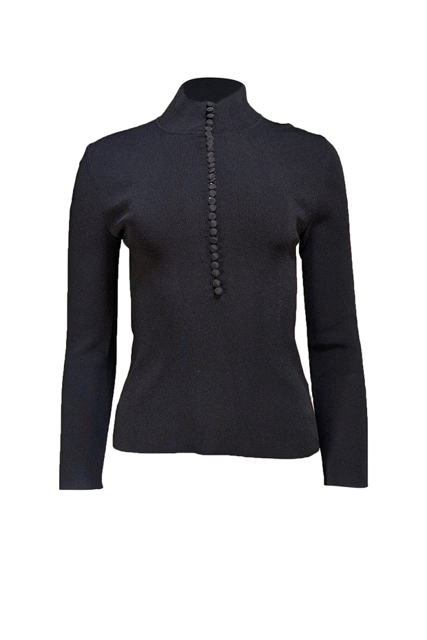 Scanlan Theodore - Black Multi Button Knit Top Sz S - Current Boutique