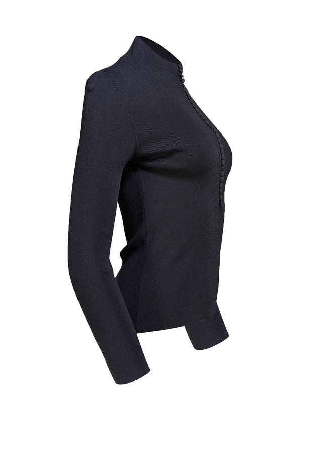 Scanlan Theodore - Black Multi Button Knit Top Sz S - Current Boutique