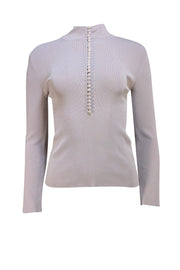 Scanlan Theodore - Beige Multi Button Knit Top Sz S - Current Boutique
