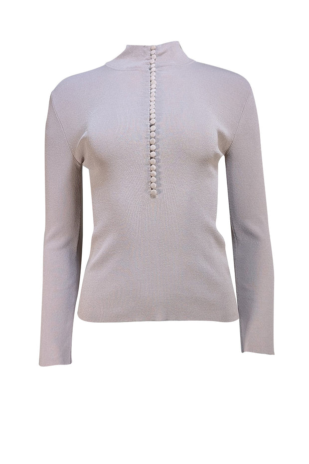 Scanlan Theodore - Beige Multi Button Knit Top Sz S - Current Boutique