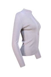 Scanlan Theodore - Beige Multi Button Knit Top Sz S - Current Boutique