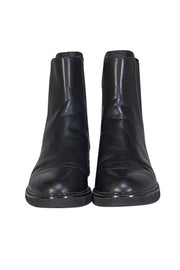 Stuart Weitzman - Black Leather Short Boots Sz 11 - Current Boutique