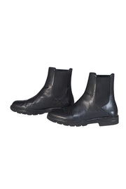 Stuart Weitzman - Black Leather Short Boots Sz 11 - Current Boutique