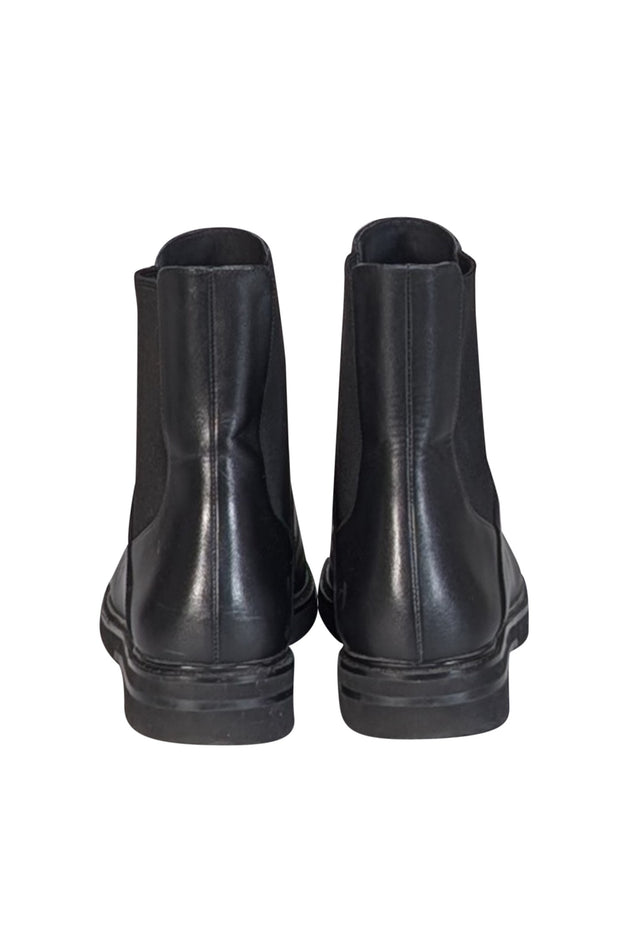 Stuart Weitzman - Black Leather Short Boots Sz 11 - Current Boutique