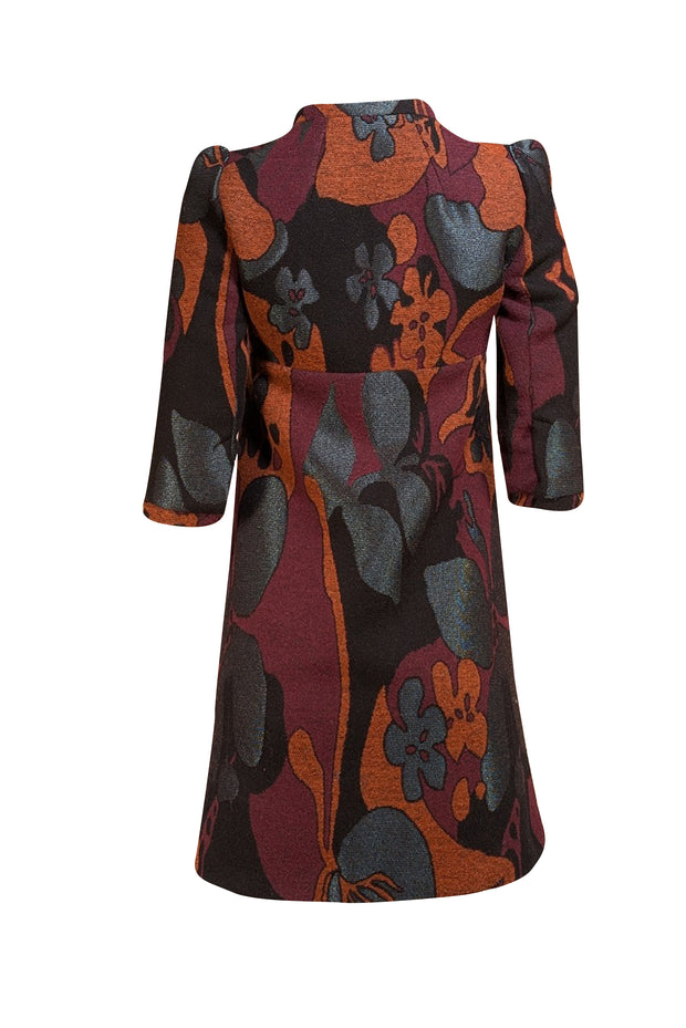 Ba&sh - Black, Burgandy, Orange, & Gray Floral Mini Dress Sz 6 - Current Boutique