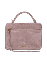 Rebecca Minkoff - Taupe Suede Gold Studded "Darren" Crossbody Bag