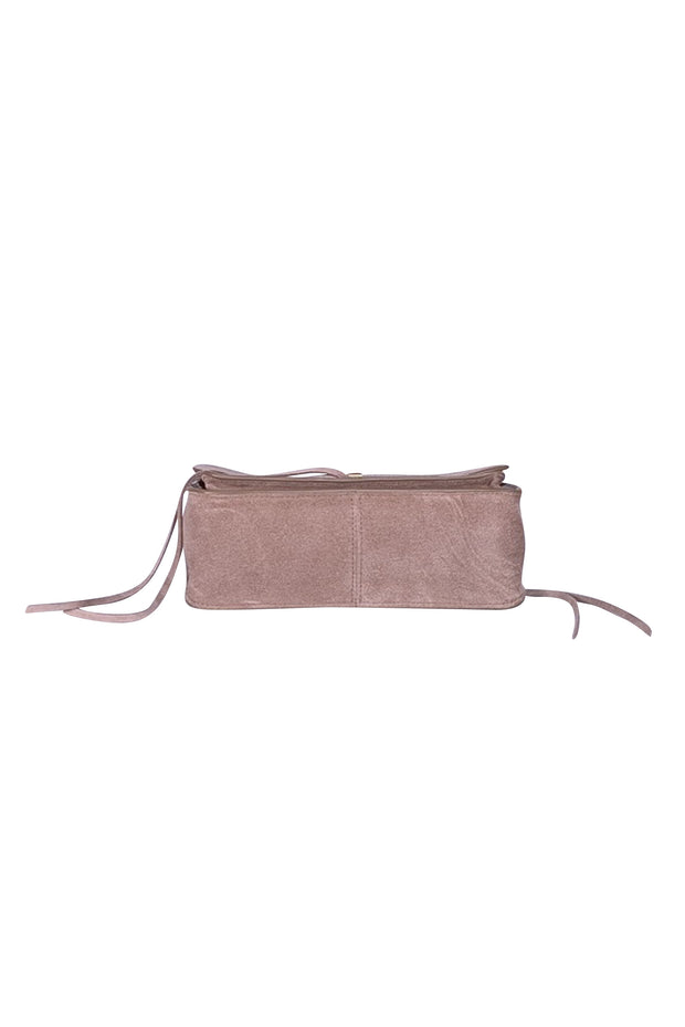 Rebecca Minkoff - Taupe Suede Gold Studded "Darren" Crossbody Bag