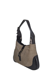 Gucci - Beige Canvas w/ Black Leather Trim "Jackie" Handbag - Current Boutique