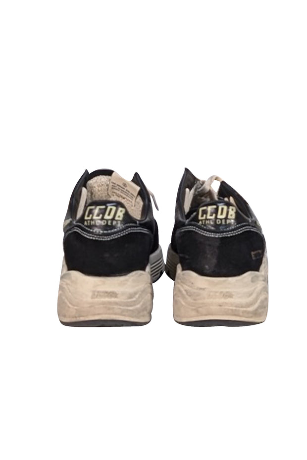 Golden Goose - Black & Cream Leather & Suede "Running" Sneakers Sz 7 - Current Boutique