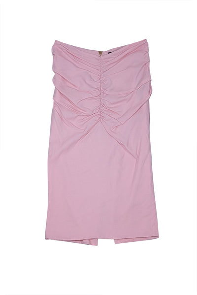 Versace - Pink Ruched Detail Slip Skirt Sz 2