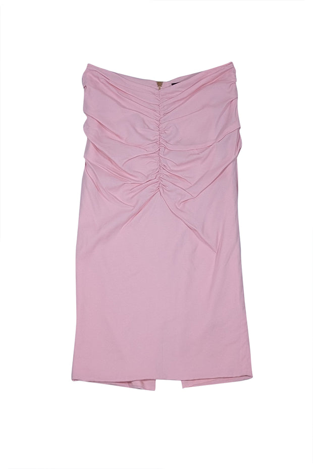 Versace - Pink Ruched Detail Slip Skirt Sz 2