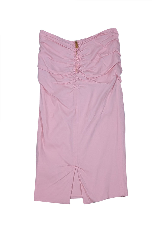 Versace - Pink Ruched Detail Slip Skirt Sz 2