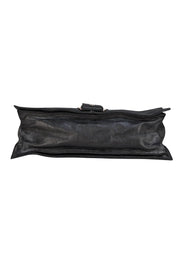 Celine - Black Coated Suede East West Handbag - Current Boutique