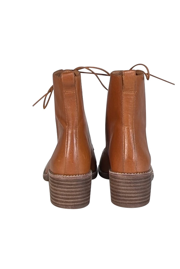 Madewell - Tan Leather Lace-Up Boot Sz 9.5 - Current Boutique