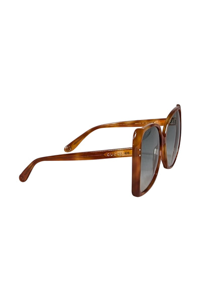Gucci - Orange Tortoise Large Square Sunglasses - Current Boutique