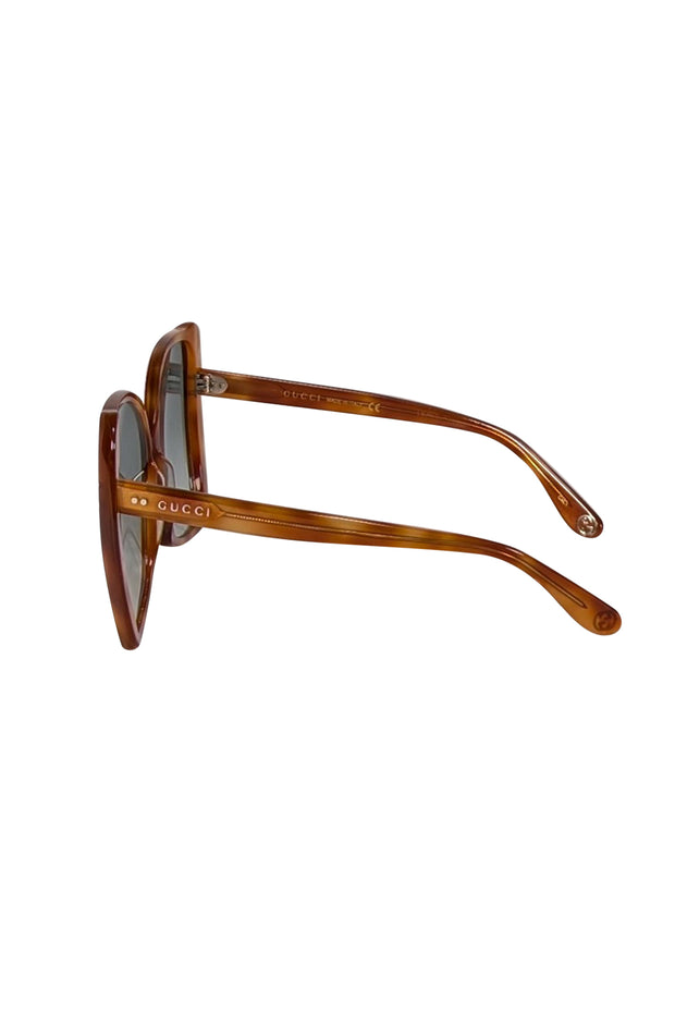 Gucci - Orange Tortoise Large Square Sunglasses - Current Boutique