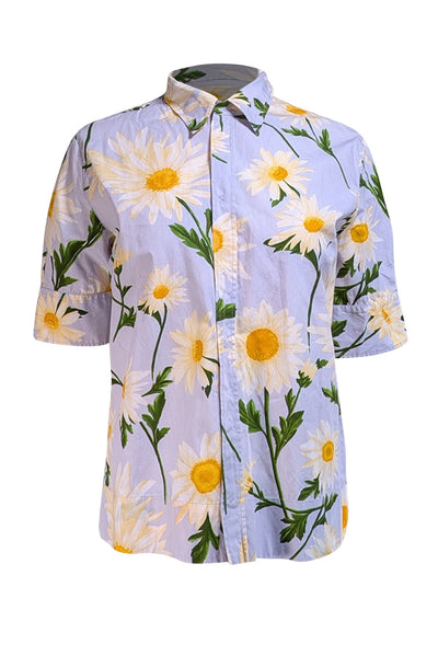 Dolce & Gabbana - Pale Blue Floral Print Shirt Sz S - Current Boutique