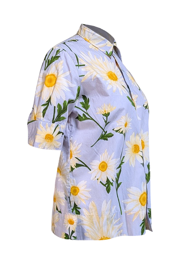 Dolce & Gabbana - Pale Blue Floral Print Shirt Sz S - Current Boutique