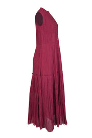 Joie - Beet Red Pintuck Cotton Maxi Dress Sz S - Current Boutique