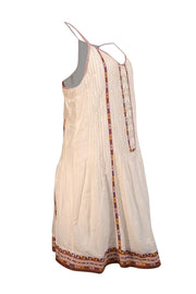 Joie - Off-White Embroidered Cotton Mini Dress Sz M - Current Boutique