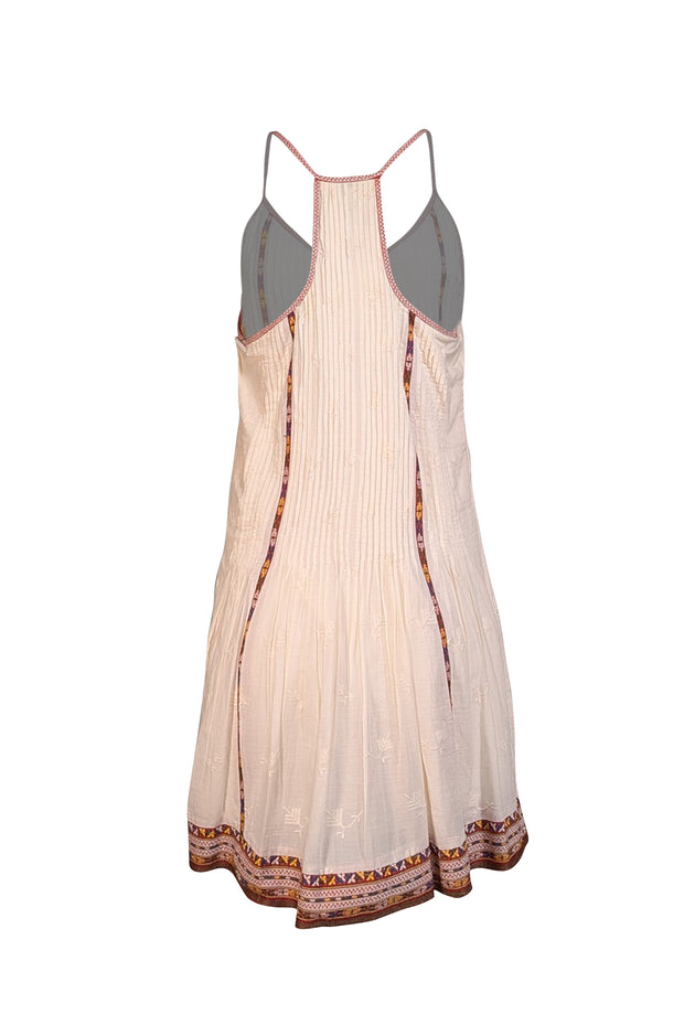 Joie - Off-White Embroidered Cotton Mini Dress Sz M - Current Boutique