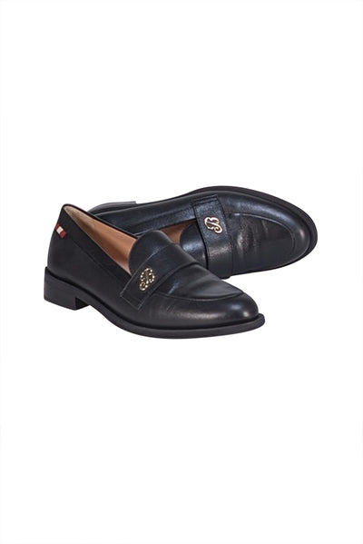 Bally - Black Leather Slip-On Loafers Sz 8.5