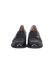 Bally - Black Leather Slip-On Loafers Sz 8.5
