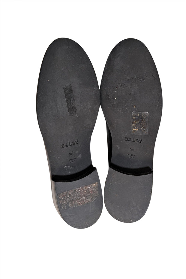 Bally - Black Leather Slip-On Loafers Sz 8.5