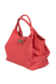 Kate Spade -Coral Textured Leather Shoulder Bag