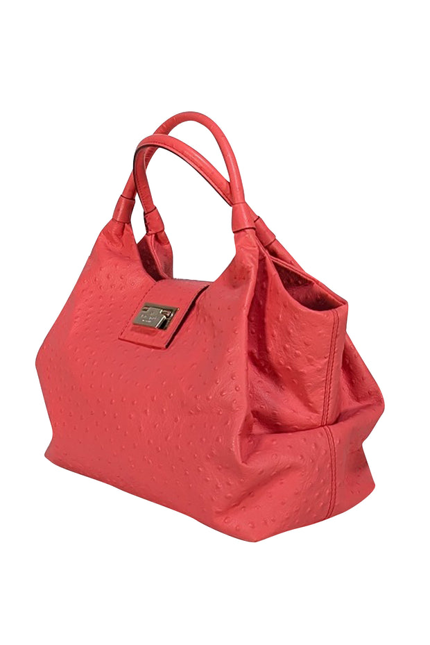 Kate Spade -Coral Textured Leather Shoulder Bag