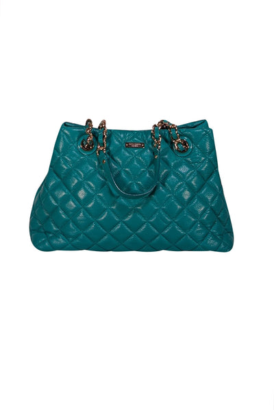 Kate Spade - Bright Green Leather Quilted Tote Bag