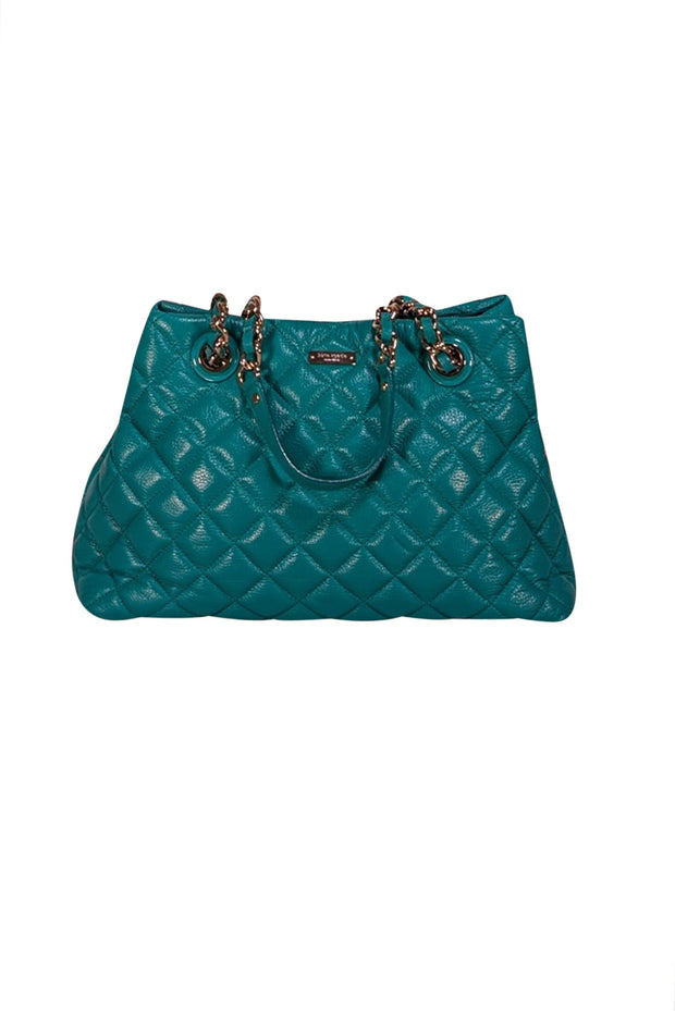 Kate Spade - Bright Green Leather Quilted Tote Bag