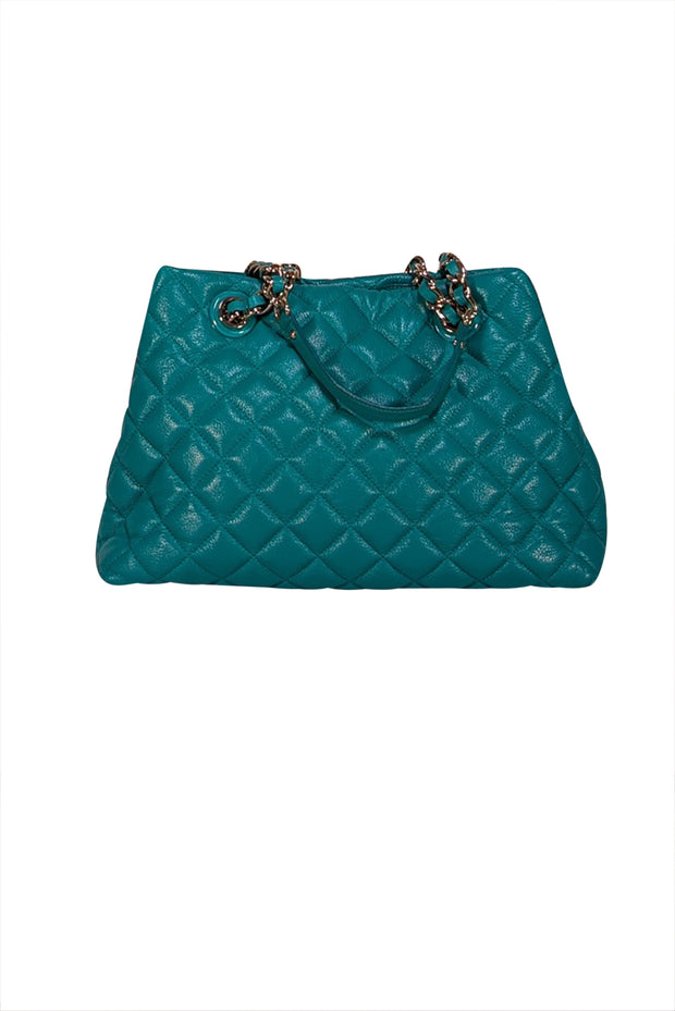 Kate Spade - Bright Green Leather Quilted Tote Bag