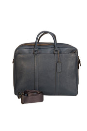 Coach - Blue Saffiano Leather Briefcase w/ Detachable Long Strap - Current Boutique