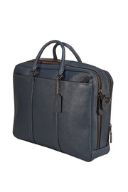 Coach - Blue Saffiano Leather Briefcase w/ Detachable Long Strap - Current Boutique