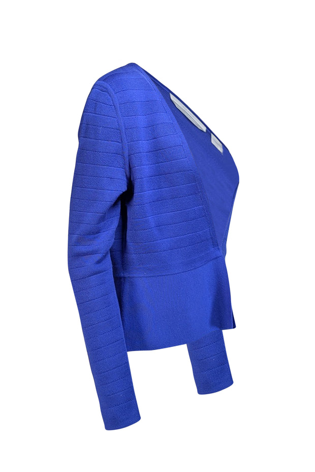 Hugo Boss - Cobalt Blue Open Front Cardigan Sz L - Current Boutique