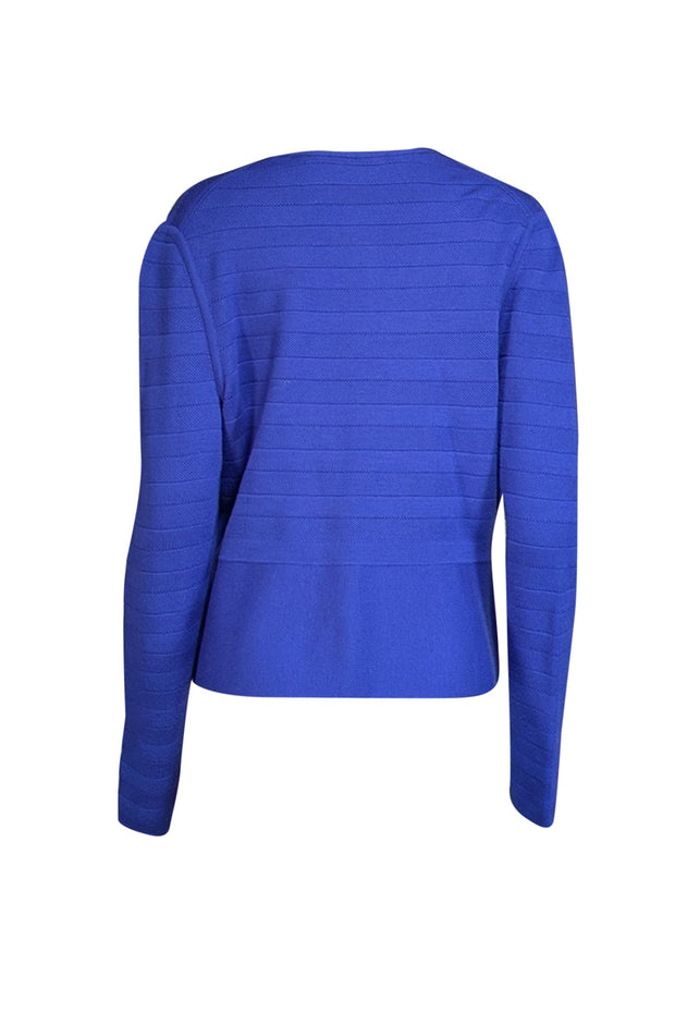 Hugo Boss - Cobalt Blue Open Front Cardigan Sz L - Current Boutique