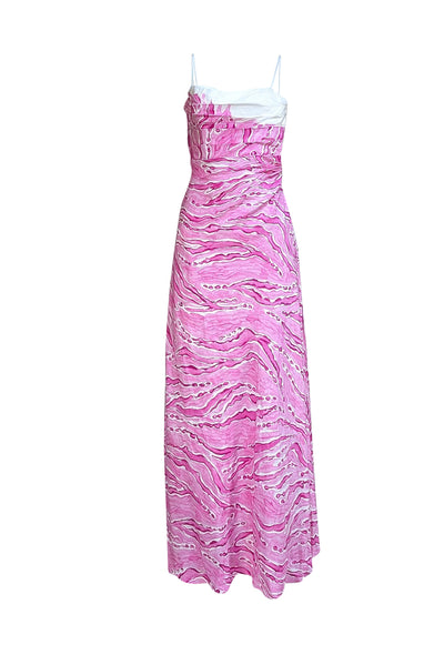 Aje - Ivory & Pink Print "Clarice" Draped Maxi Dress Sz 0