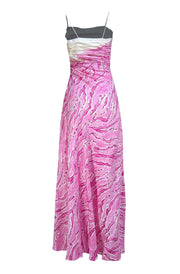 Aje - Ivory & Pink Print "Clarice" Draped Maxi Dress Sz 0