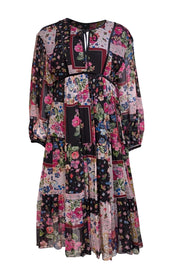 Johnny Was - Black, Beige, & Multi Color Floral Dress Sz XS