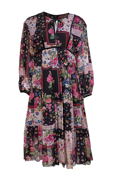 Johnny Was - Black, Beige, & Multi Color Floral Dress Sz XS