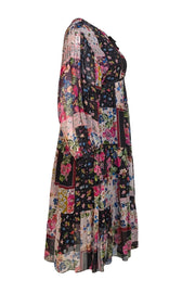 Johnny Was - Black, Beige, & Multi Color Floral Dress Sz XS