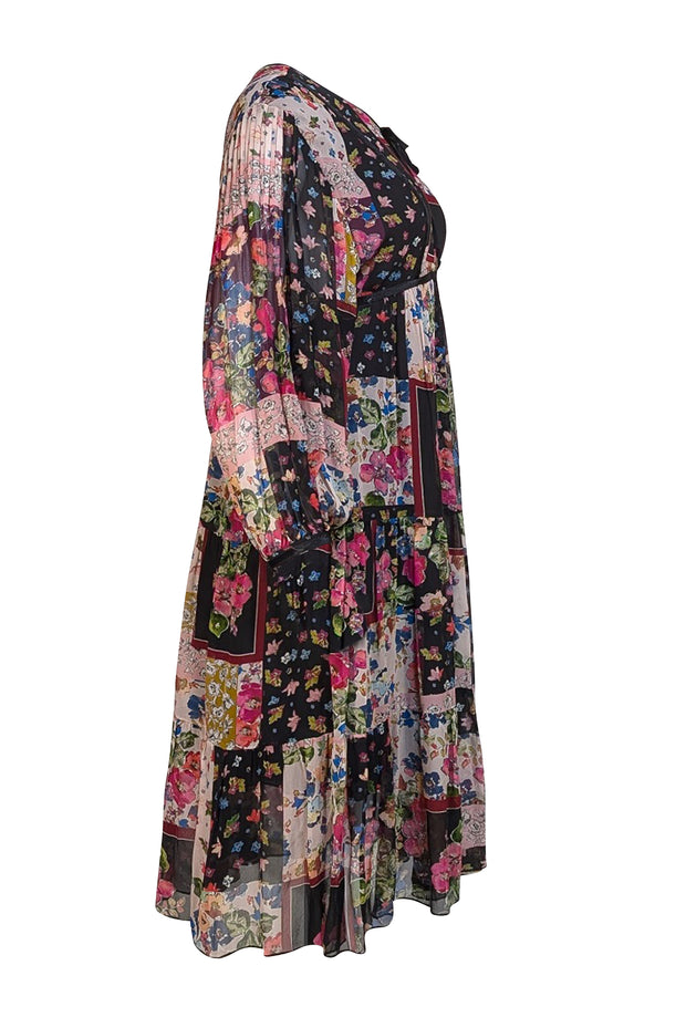 Johnny Was - Black, Beige, & Multi Color Floral Dress Sz XS